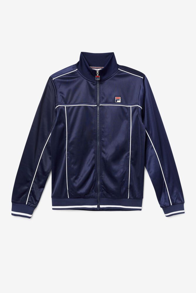 Fila Jacket Mens Navy - Tricot Track - Philippines 0275916-IR